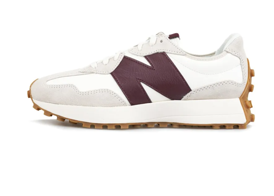 New Balance 327 Blanc/Gris avec Bordeaux