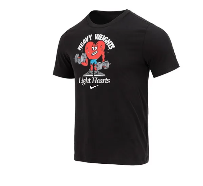 T-shirt Nike "Poids lourds, cœurs légers" (Noir)