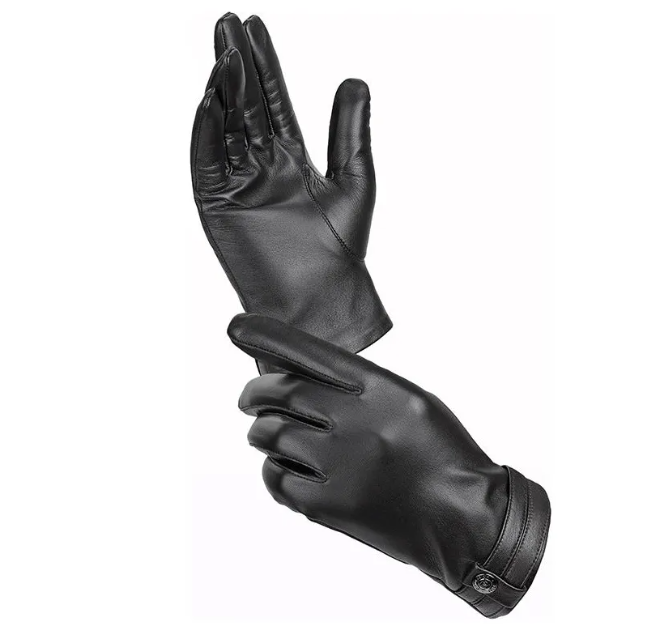 Gants en Cuir Noir Élégants PIERRE CARDIN