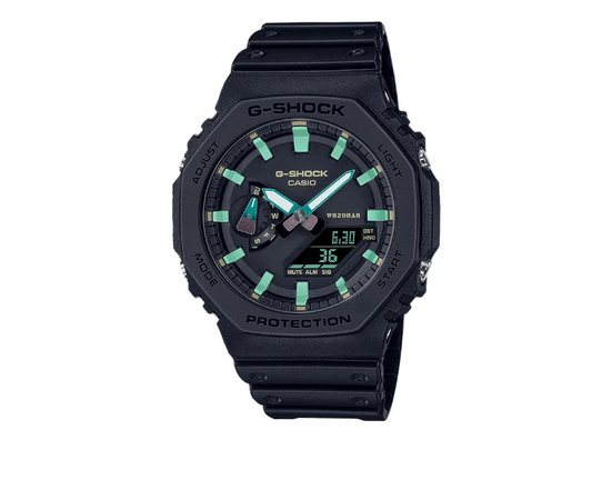 Casio G-Shock GA-2100 Noir avec des accents verts