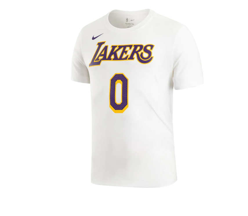 T-Shirt Los Angeles Lakers Russell Westbrook (N°0) - Édition Blanche