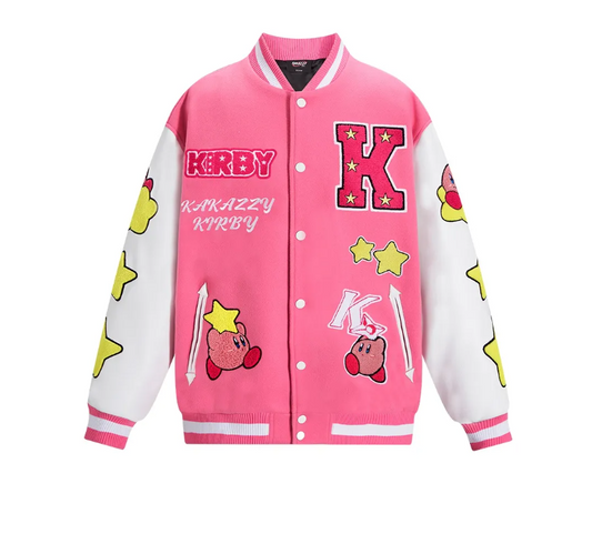 Blouson Varsity Kirby - Rose et Blanc