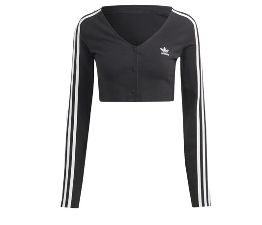 Cardigan court Adidas Originals à 3 bandes (Noir)