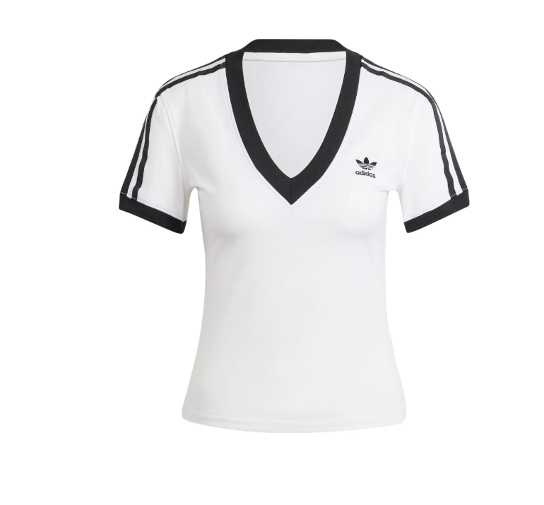 T-shirt V Blanc Adidas Classique