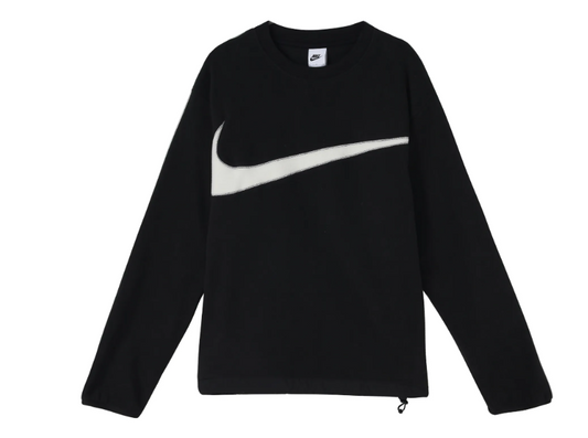 Sweatshirt Nike Noir avec Swoosh (Grande taille sur le devant)