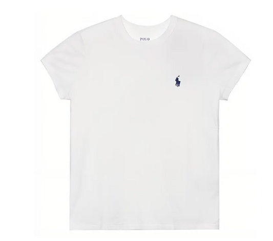 T-shirt Ralph Lauren Blanc avec Logo Polo Bleu - Femme