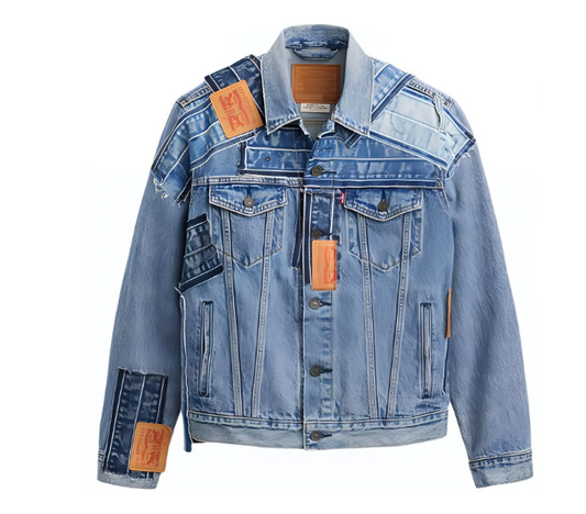 Veste en Jean Levi's - Patchwork Exclusif (Bleu Clair)