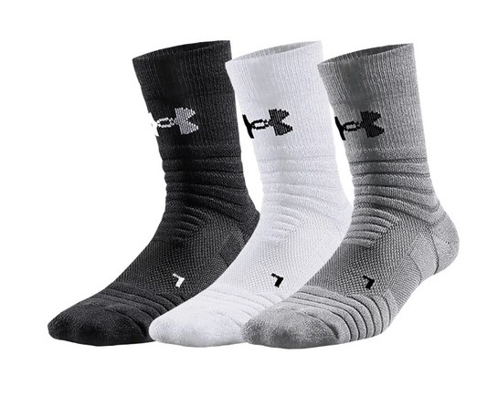 Lot de 3 Paires de Chaussettes de Sport Under Armour - Noir, Blanc et Gris